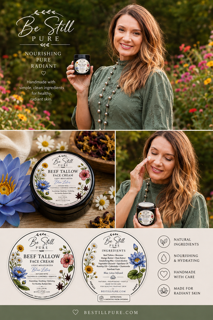 Beef Tallow- Face Cream Blue Lotus