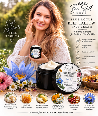 Beef Tallow- Face Cream Blue Lotus