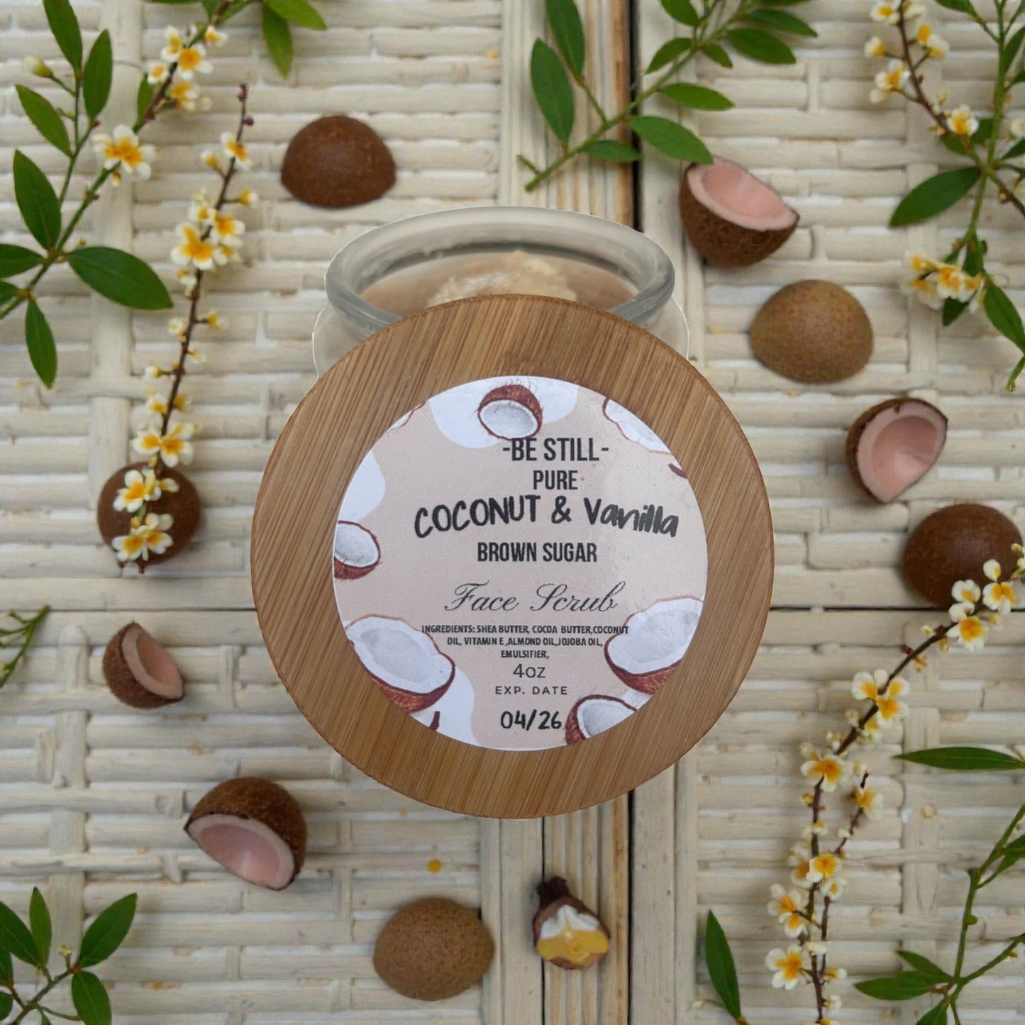 “Velvet Glow Cocoa & Coconut Face Scrub”