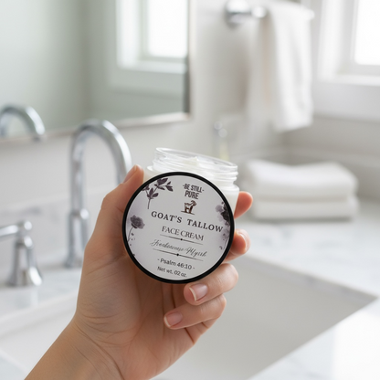 •	“Nourishing Goat’s Tallow – Soft, Smooth, Non-Greasy”