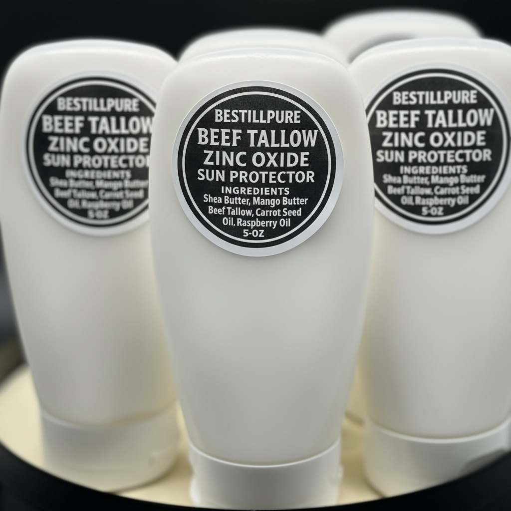 Beef tallow Sun Protector - Zinc Carrot seed Oil , Raspberry oil
