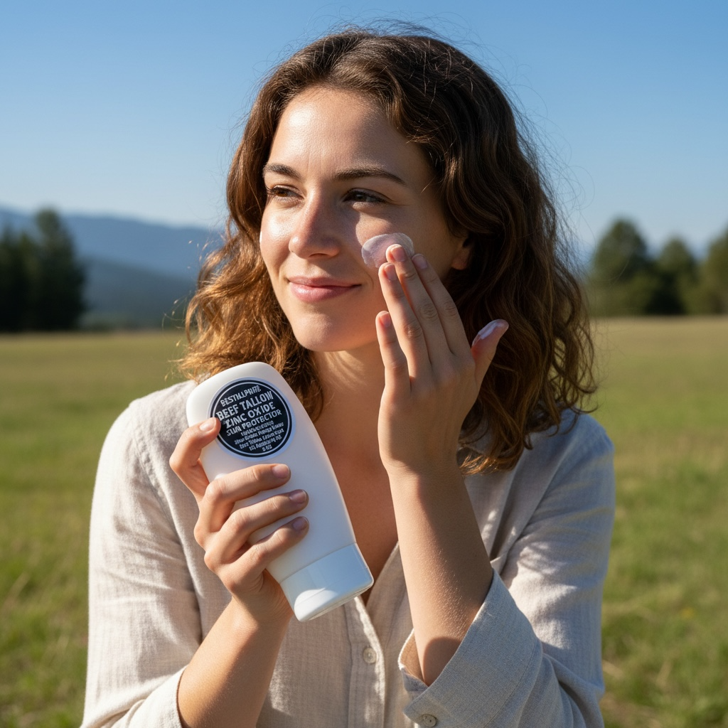 Beef tallow Sun Protector - Zinc Carrot seed Oil , Raspberry oil